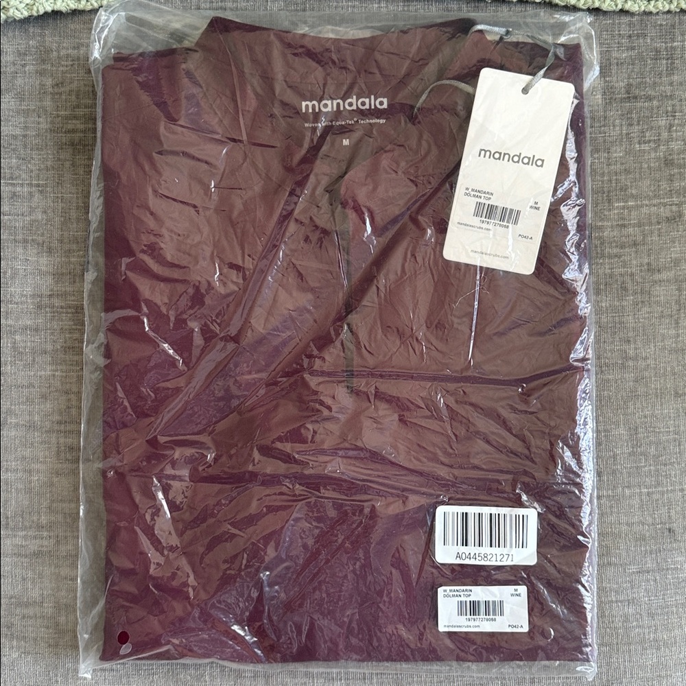 Mandala Dolman Scrub Top Wine